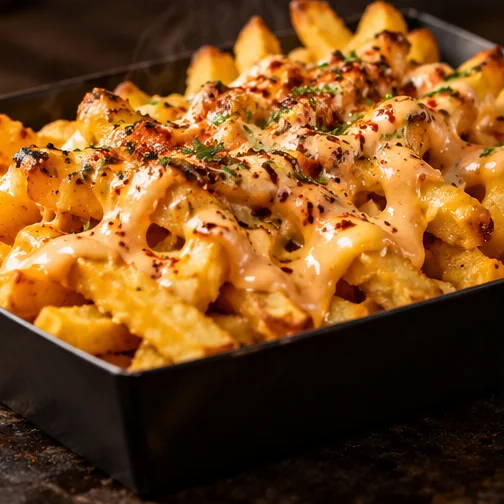 Illustrative loaded fries